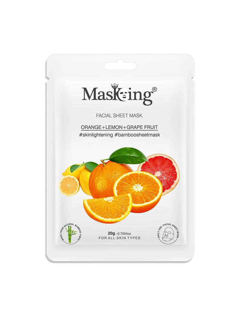 masking beauty bamboo facial sheet mask of potato, orange, lemon & grapefruit pack of 2 (40 g) - 18398637 -  Standard Image - 1