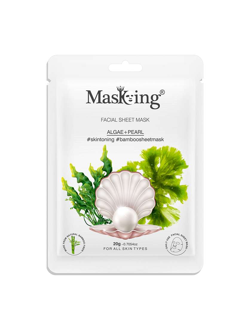 masking beauty bamboo facial sheet mask of rice, algae & pearl combo pack of 2 (40 g) - 18398641 -  Standard Image - 1