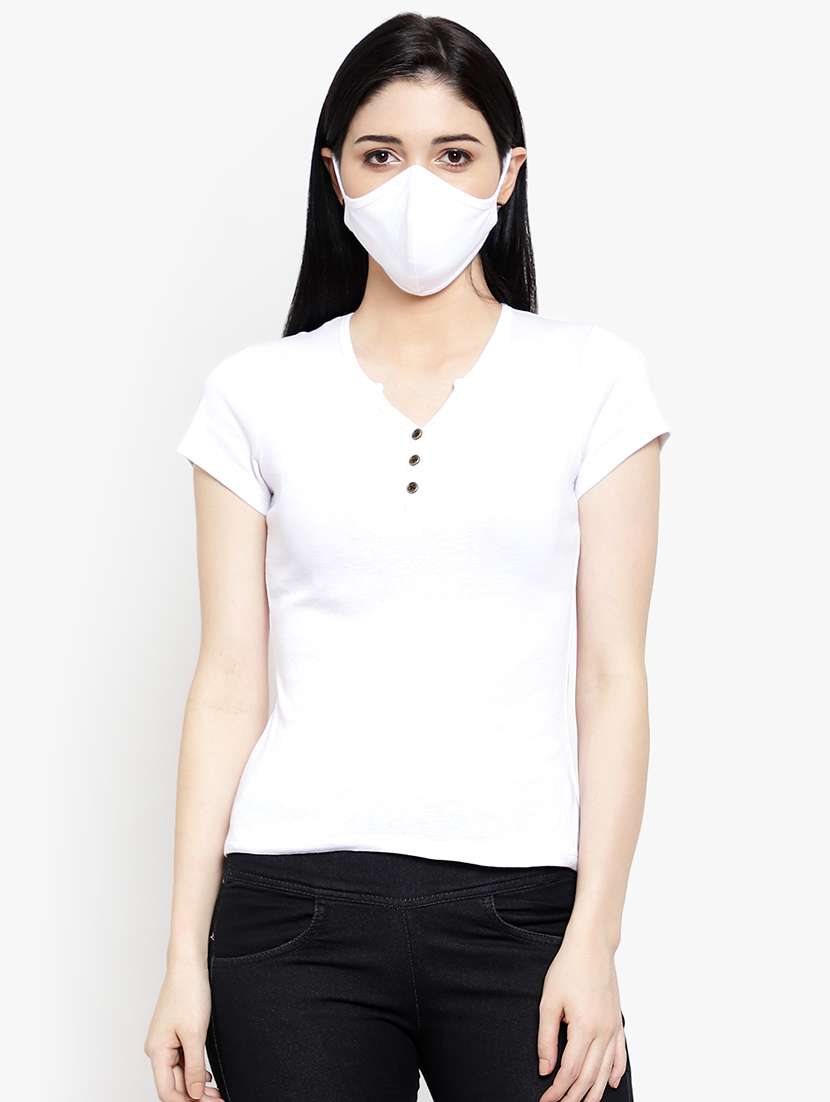 women's plain v neck t-shirt - 18399600 - Zoom Image - 0