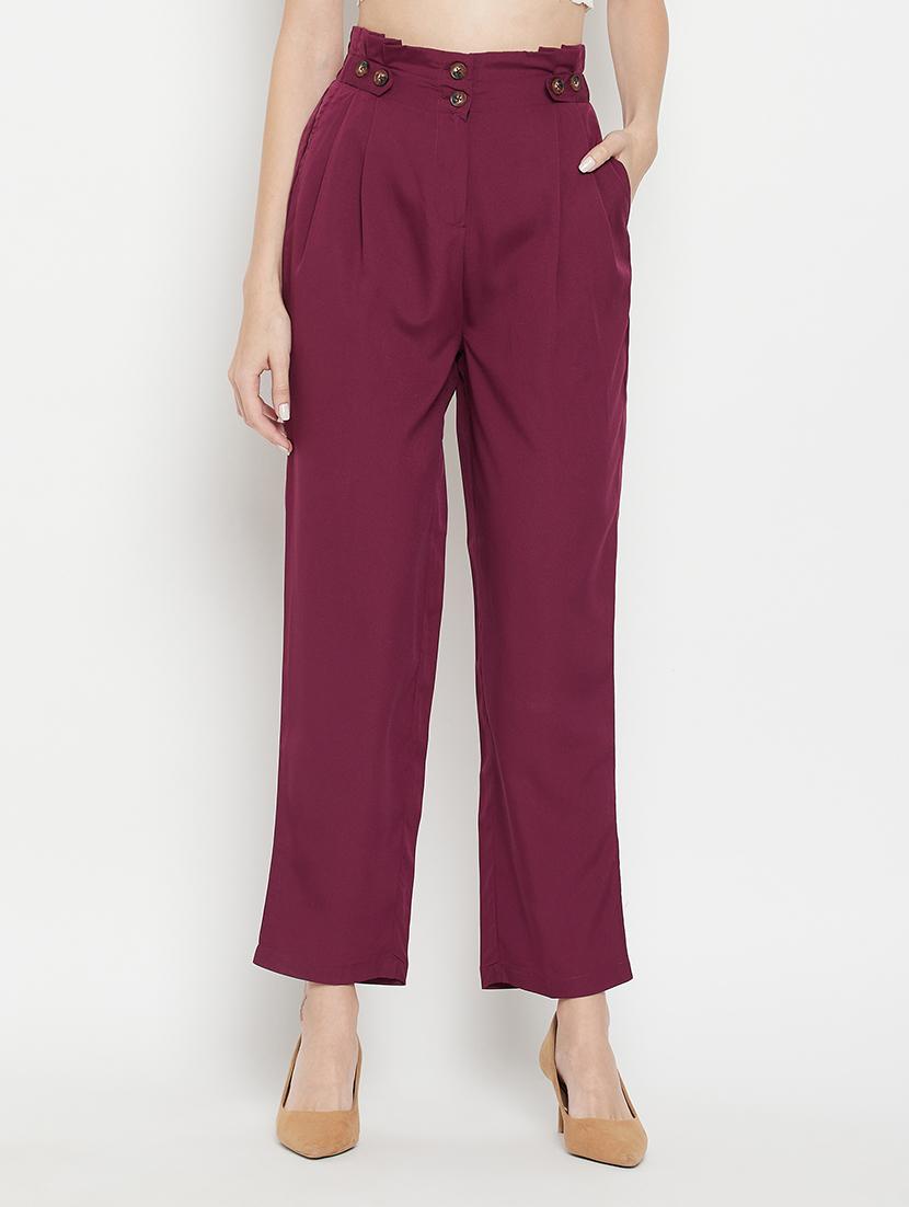 high rise solid pleated trouser - 18399728 -  Zoom Image - 0