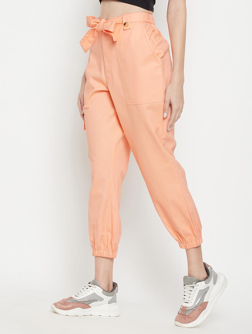 tie front solid cropped trouser - 18399733 - Standard Image - 1