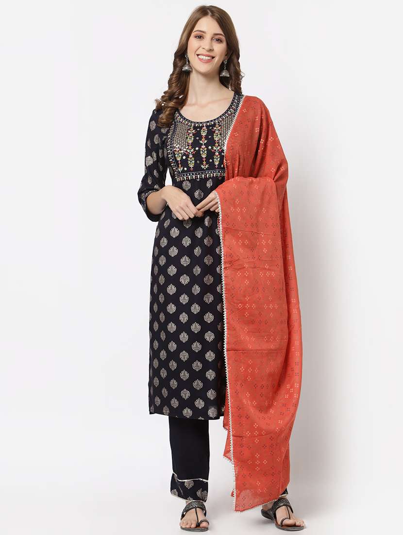 blue rayon kurta pant  set