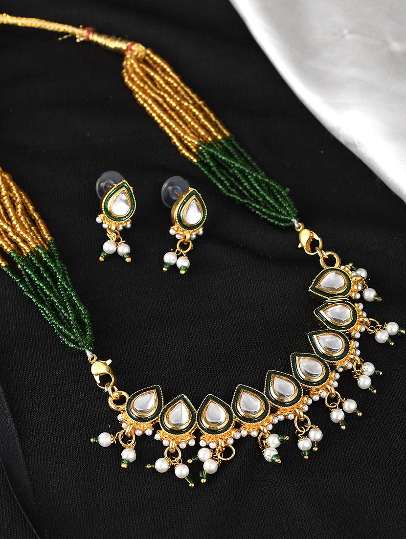 green brass necklaces and earring - 18399859 - Zoom Image - 0