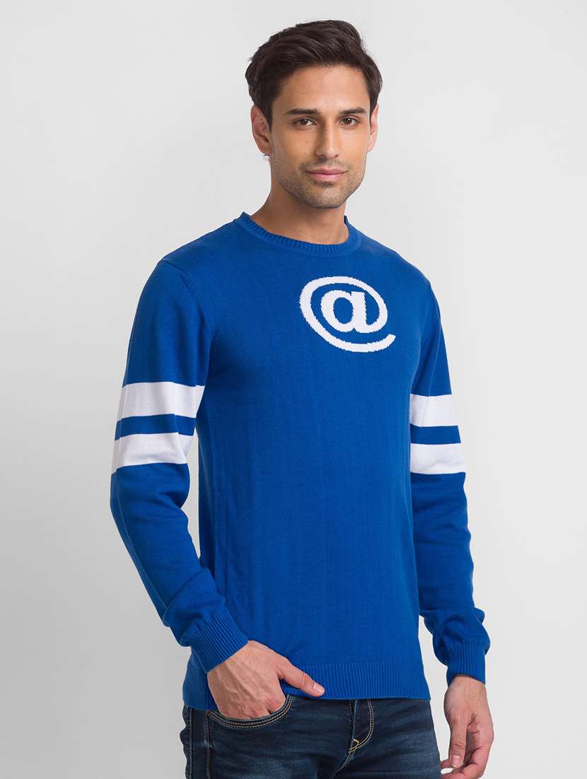 blue chest print t-shirt - 18399904 -  Standard Image - 1