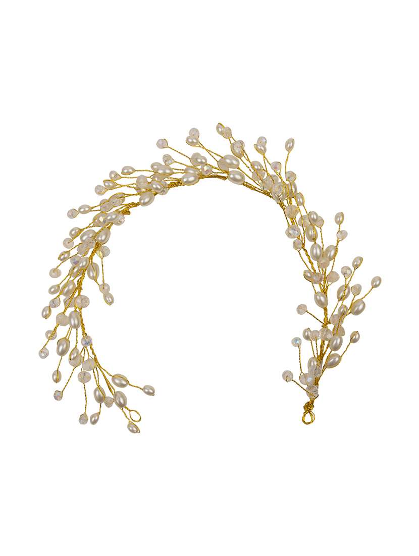 white beaded hairband 