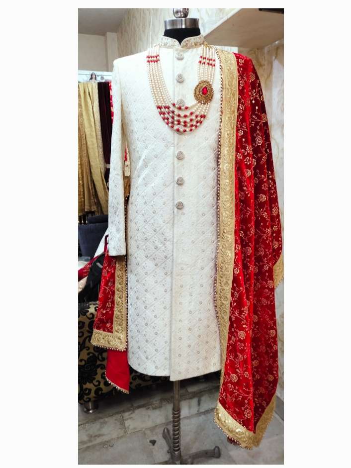 Buy online Traditional Sherwani Indian Wedding Dress Party from