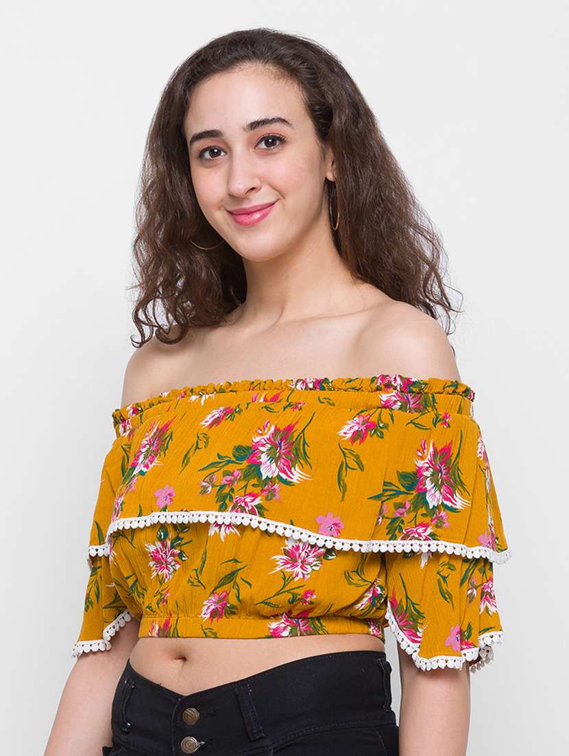 women's crop off shoulder top - 18400250 -  Standard Image - 1