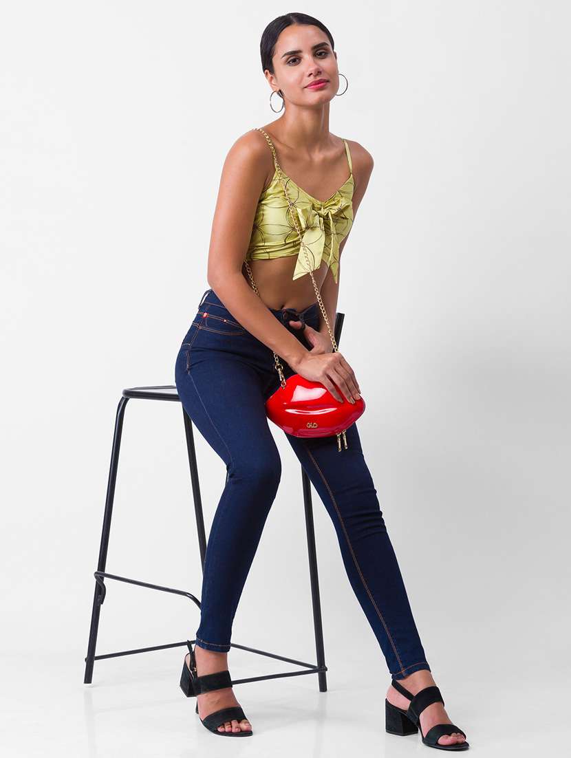 women's crop shoulder strap top - 18400252 -  Standard Image - 4