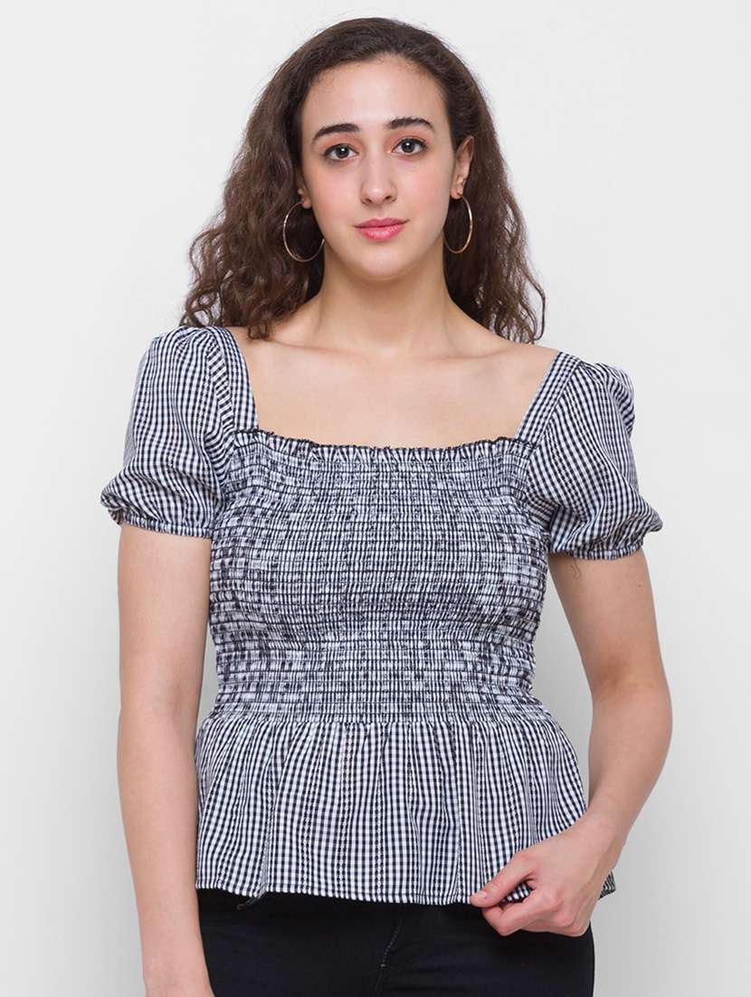 women's peplum square neck top