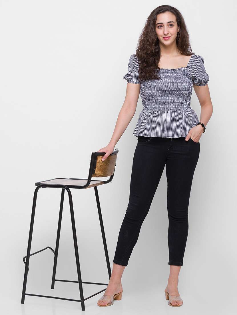 women's peplum square neck top - 18400257 -  Standard Image - 4