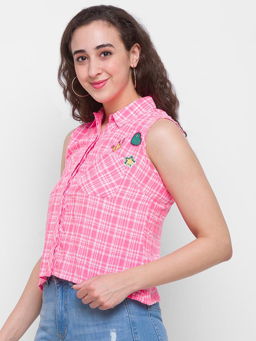 women's straight collared top - 18400258 - Standard Image - 1