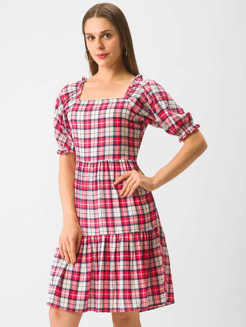 women's fit & flare printed dress - 18400326 -  Standard Image - 1