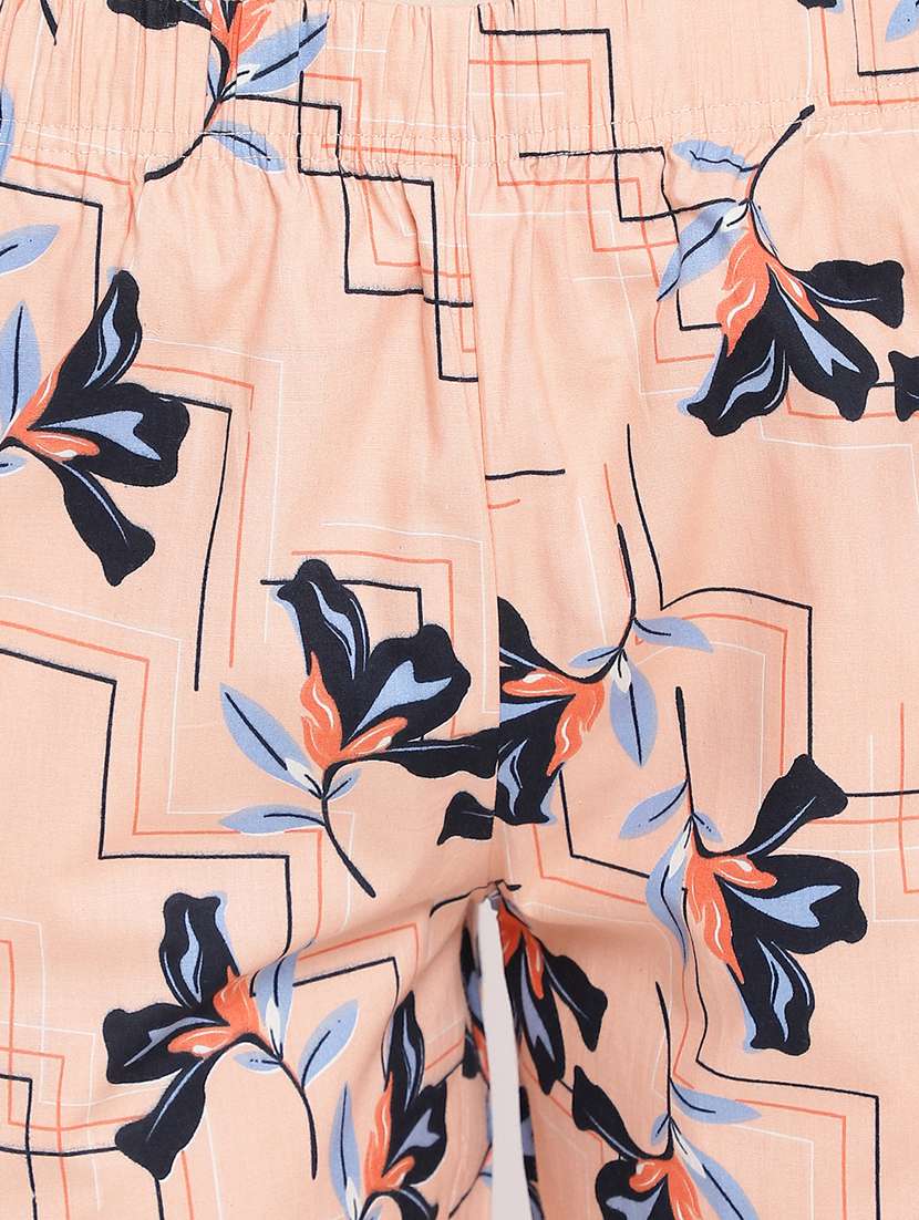 shirt collar printed nightwear pajama set - 18400726 - Standard Image - 4