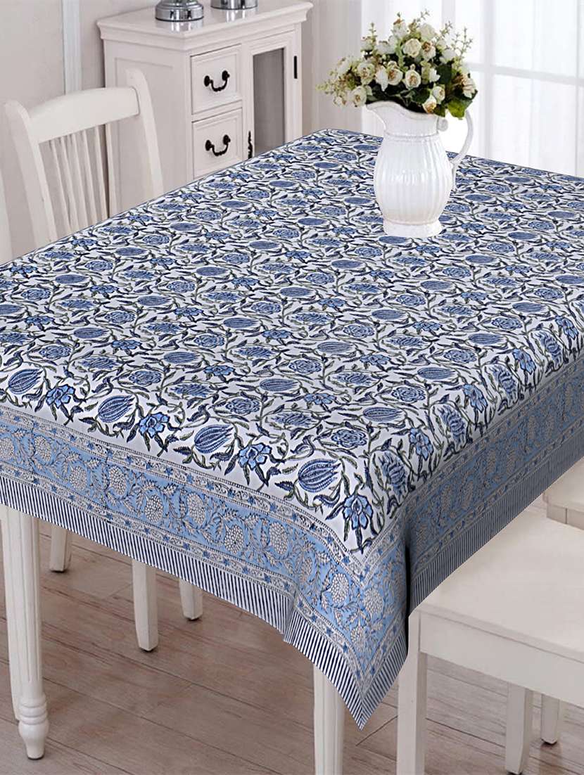 texstylers thick cotton 8 seater block print table cloth