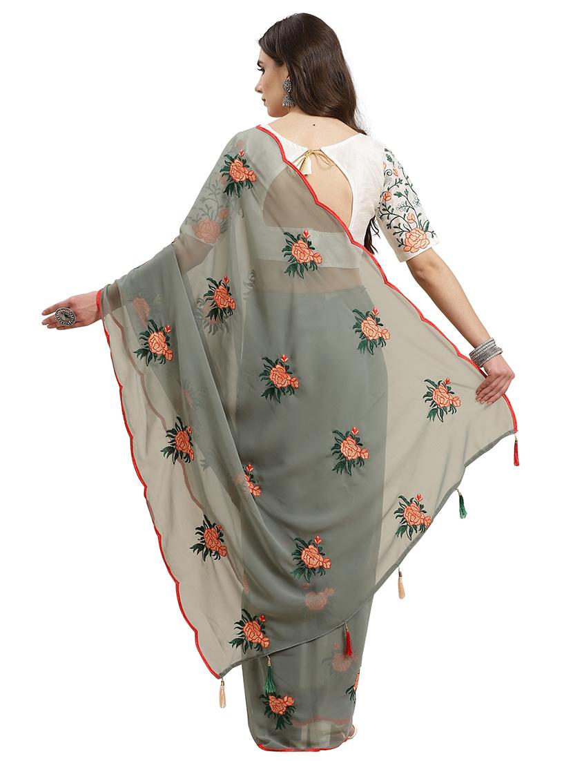 women's embroidered saree - 18400932 -  Standard Image - 1