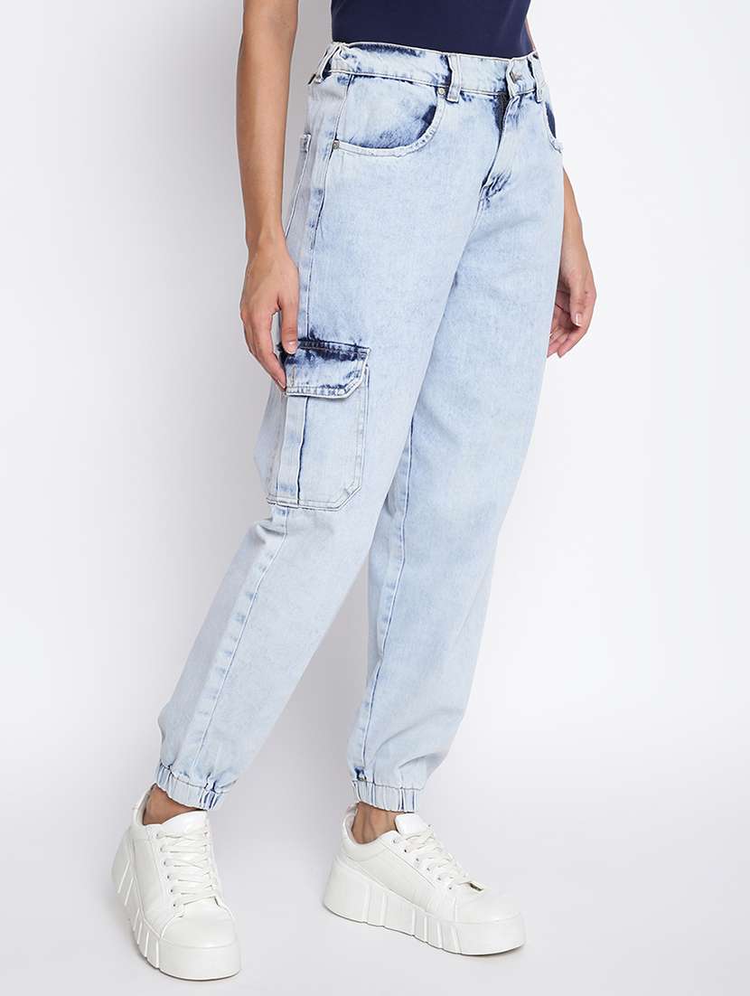 women's plain cargo jeans - 18401020 -  Standard Image - 1