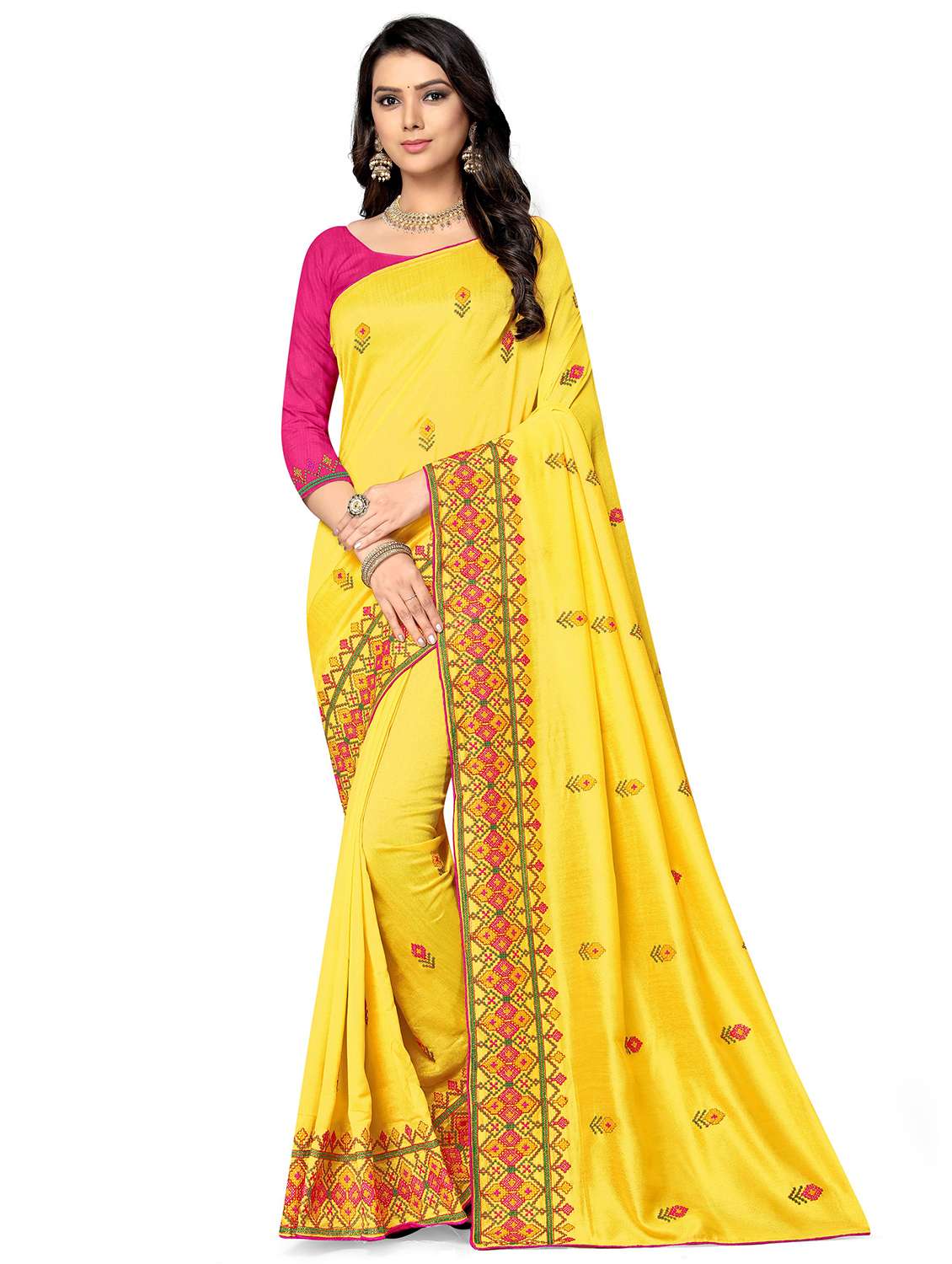 women's embroidered saree