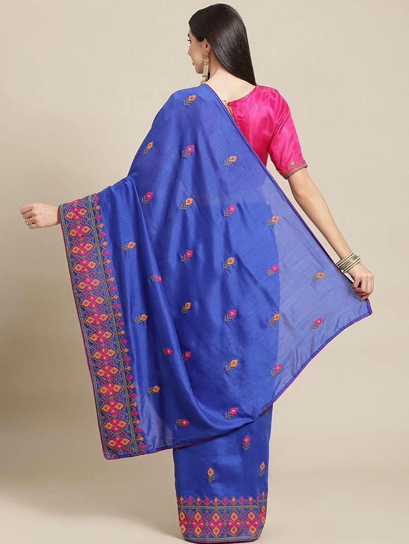 women's embroidered saree with blouse - 18401171 -  Standard Image - 1