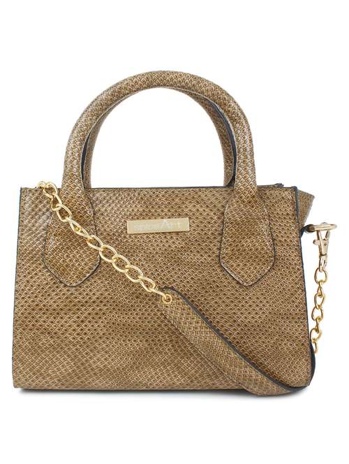 beige textured fashion satchel