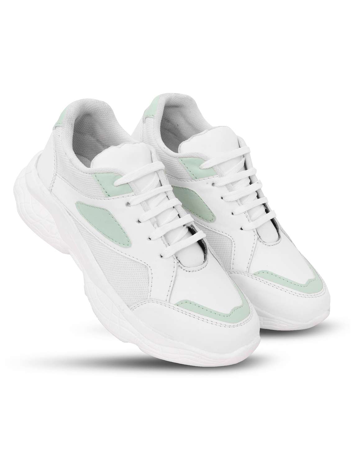 green mesh laceup sports shoes - 18401385 -  Standard Image - 1