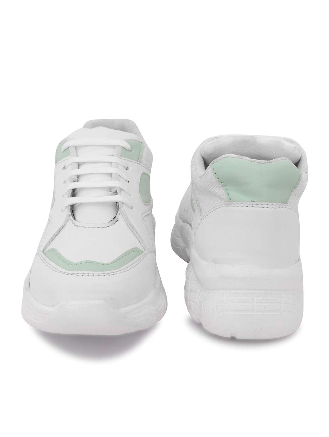 green mesh laceup sports shoes - 18401385 -  Standard Image - 4