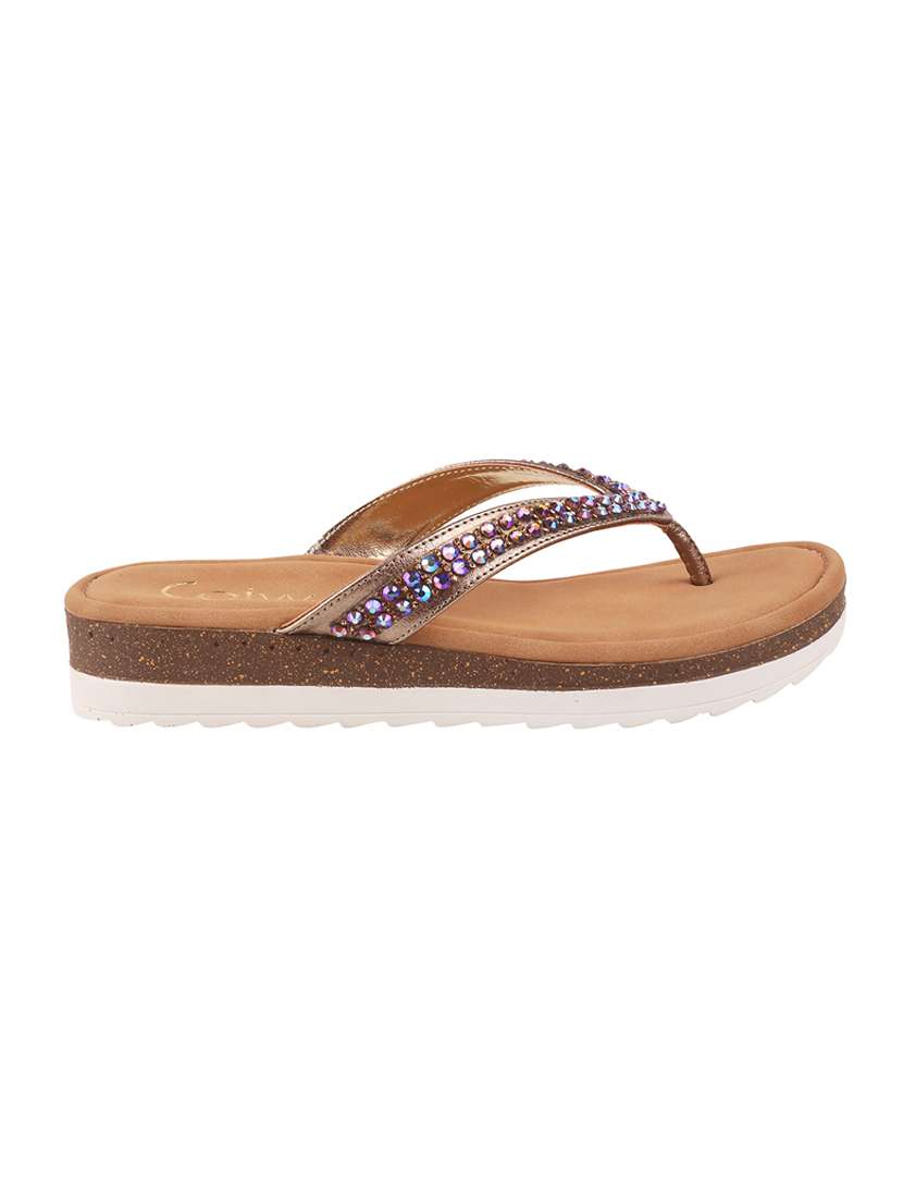 turquoise synthetic open thong sandals - 18402130 -  Standard Image - 1