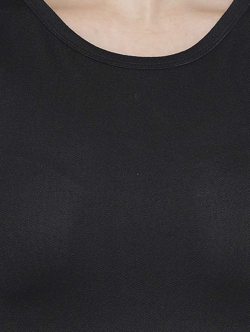 women's crop round neck top - 18402163 - Standard Image - 4