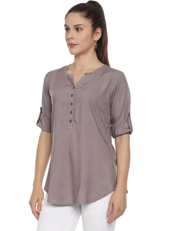 women's straight notch neck top - 18402169 -  Standard Image - 1
