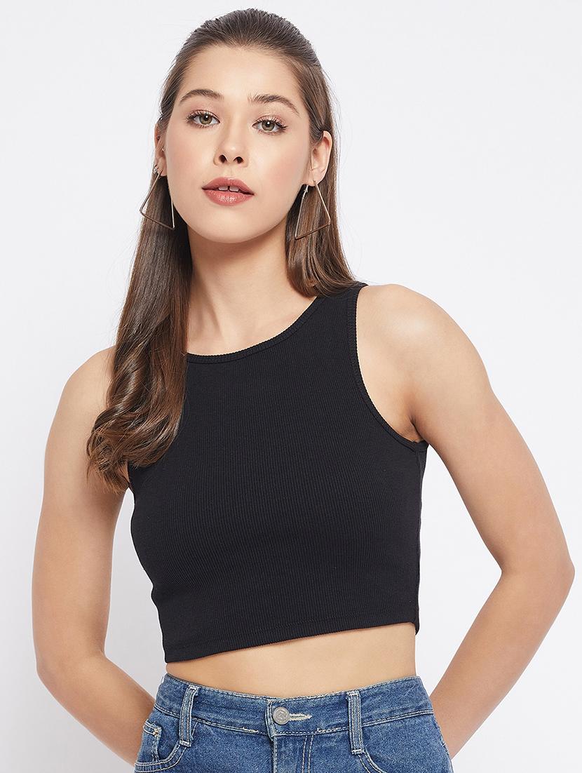 women's crop round neck top - 18402511 -  Zoom Image - 0