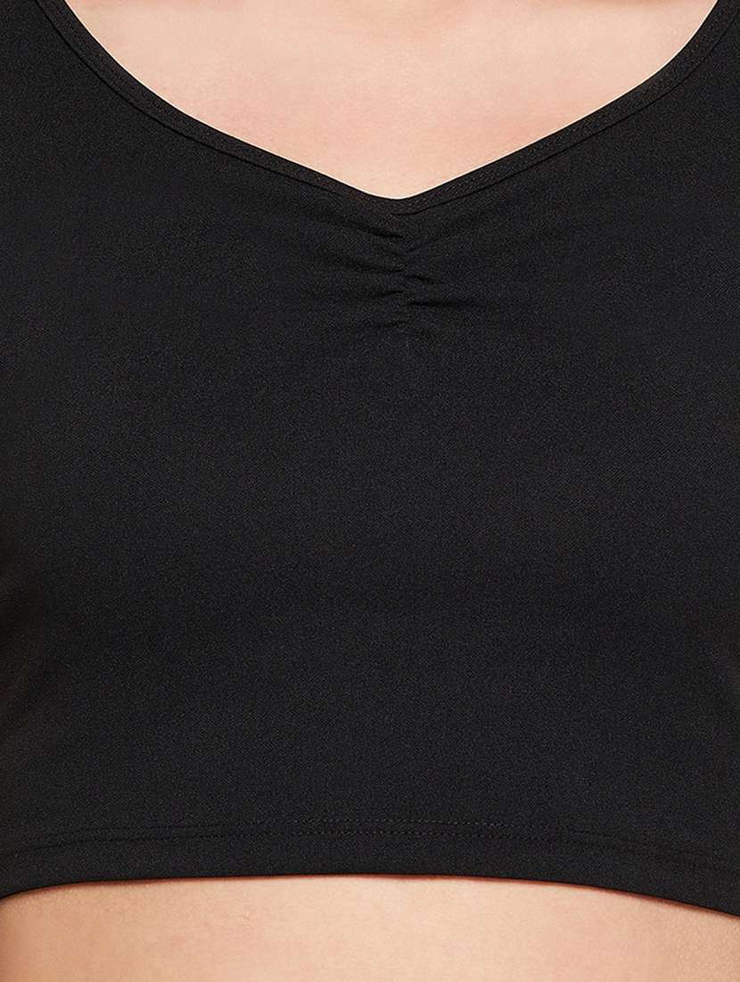 women's crop v neck top - 18402543 -  Standard Image - 4