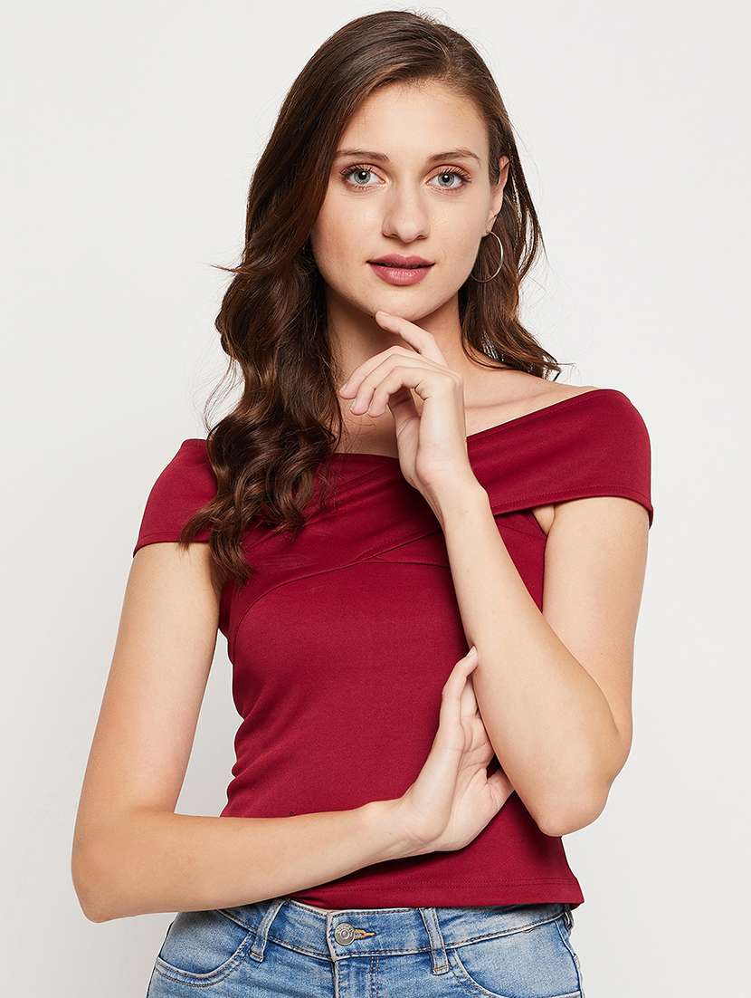 women's crop off shoulder top