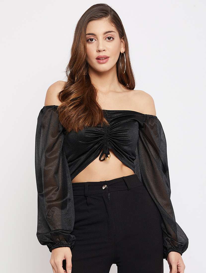 women's crop off shoulder top