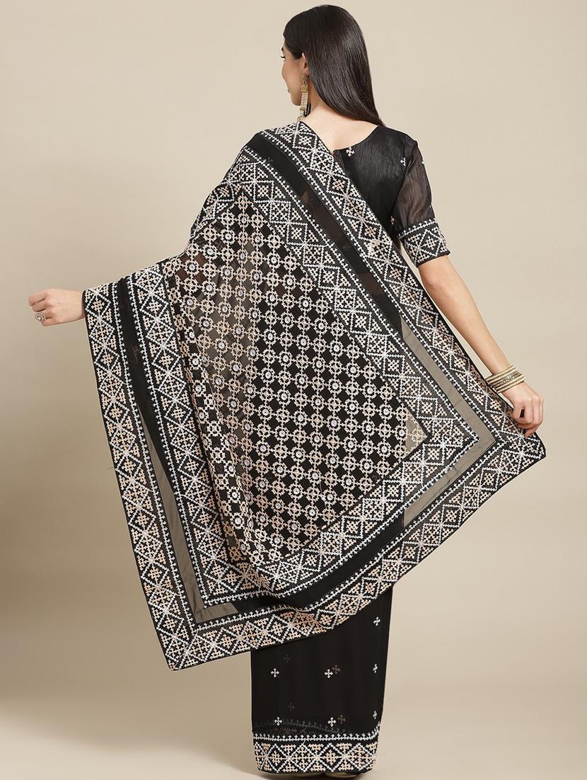 women's embroidered saree with blouse - 18402570 -  Standard Image - 1