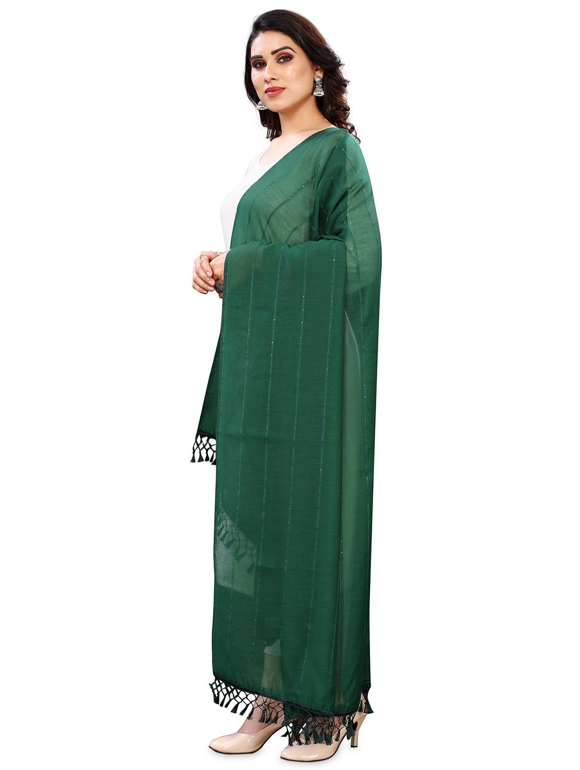 green cotton blend dupatta - 18402806 - Standard Image - 1