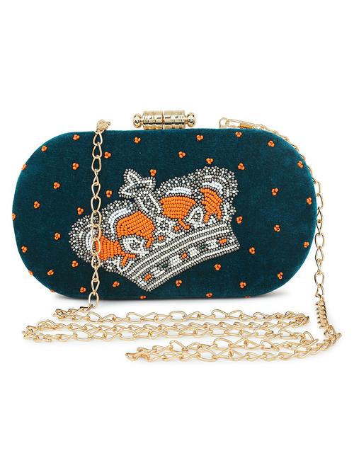 green embellished box clutch - 18402893 -  Standard Image - 0