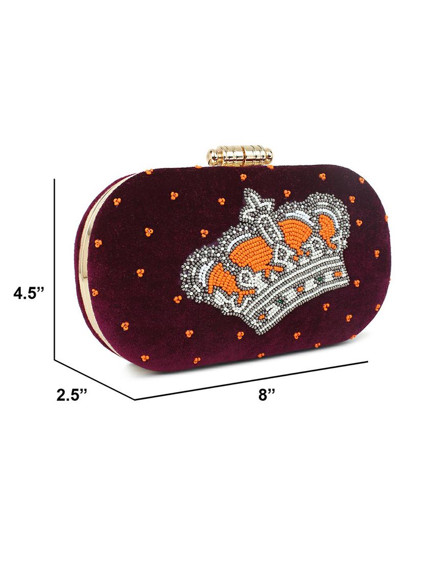 purple embellished box clutch - 18402894 -  Standard Image - 1