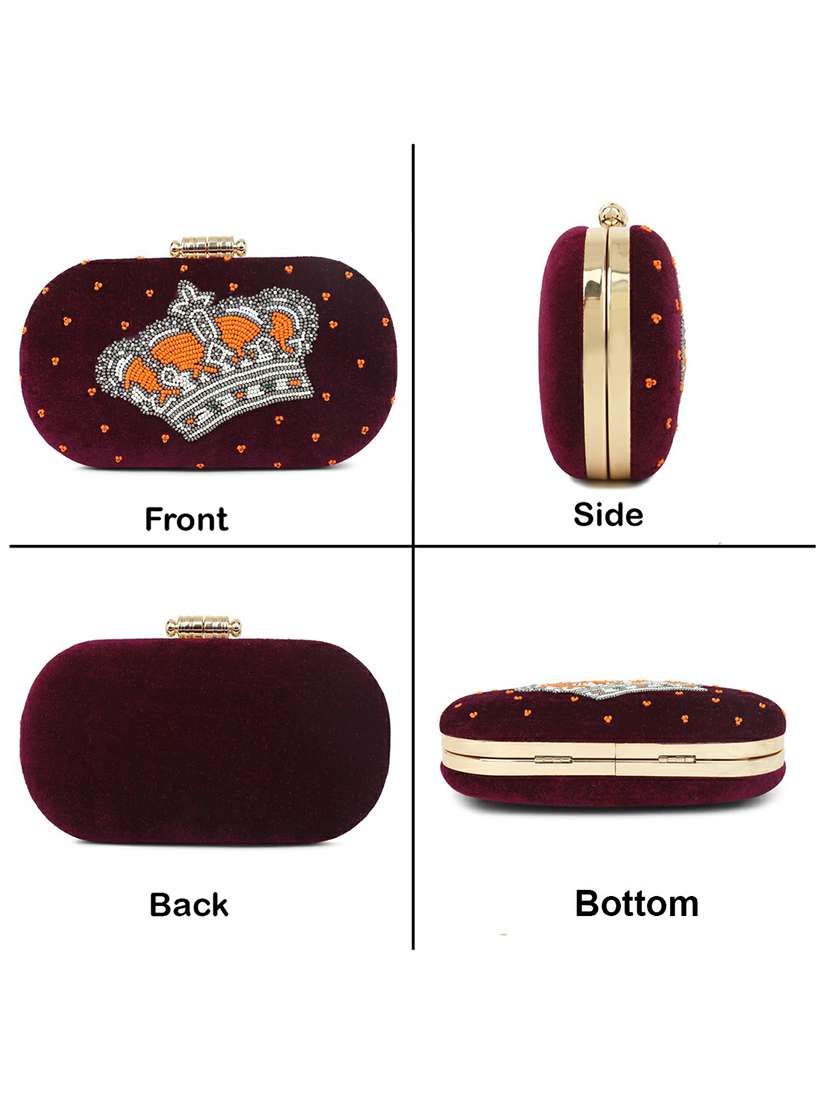 purple embellished box clutch - 18402894 -  Standard Image - 6