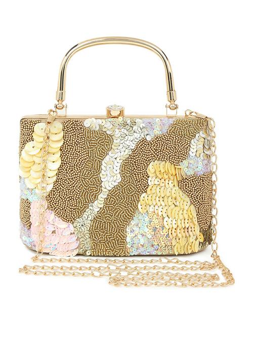 yellow embellished box clutch - 18402896 - Standard Image - 0