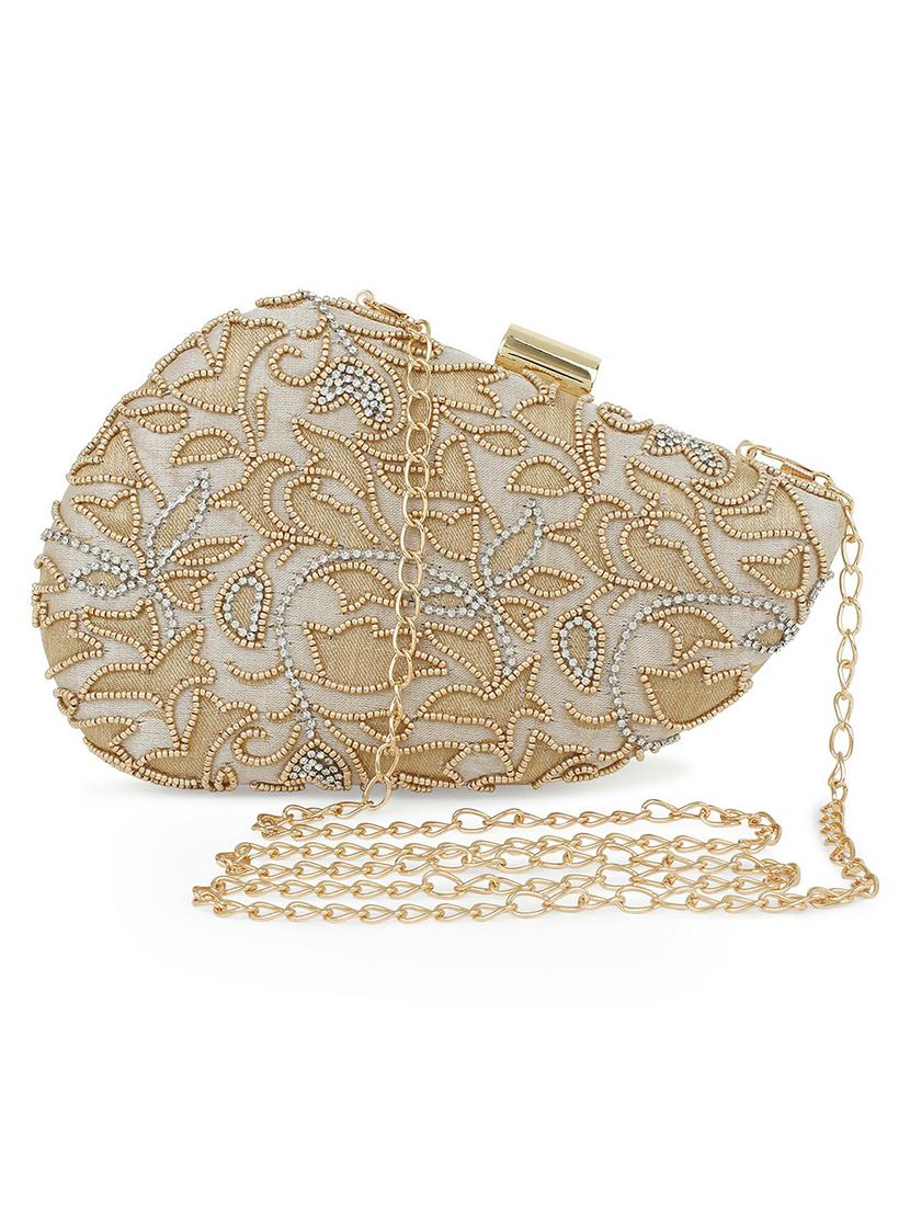 gold embellished box clutch - 18402897 -  Zoom Image - 0