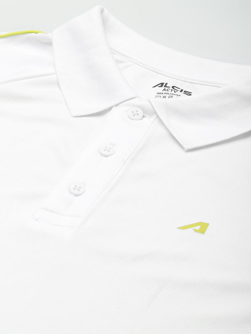 white color-blocked polo t-shirt - 18402931 - Standard Image - 4