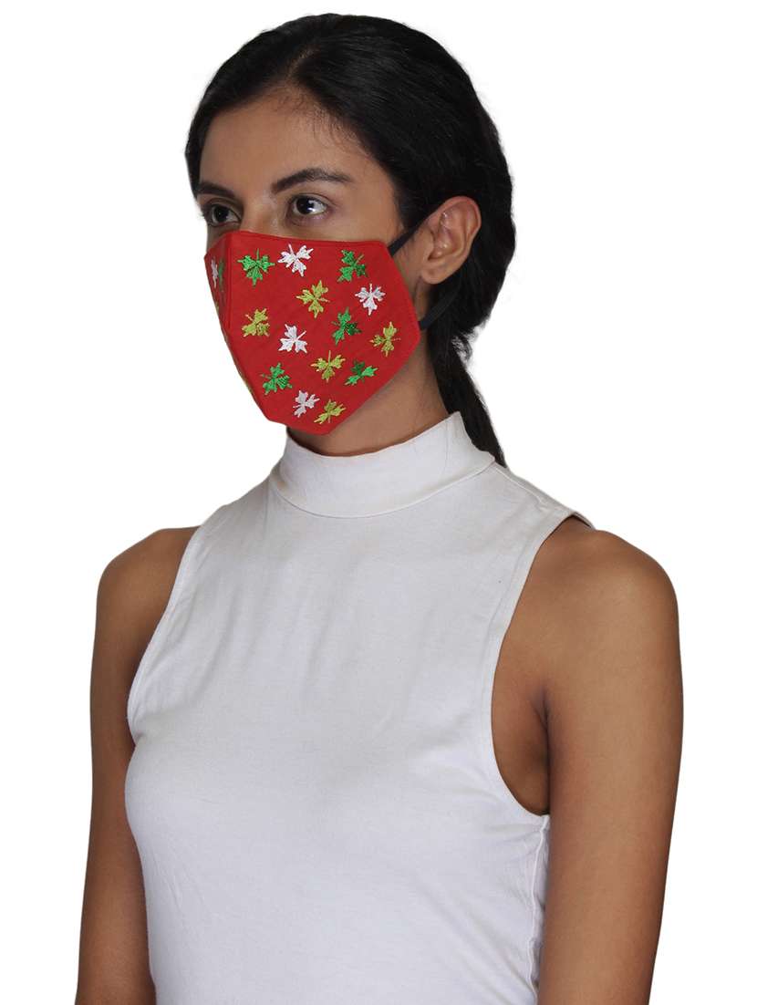 red cotton antipollution women mask - 18403007 -  Standard Image - 4