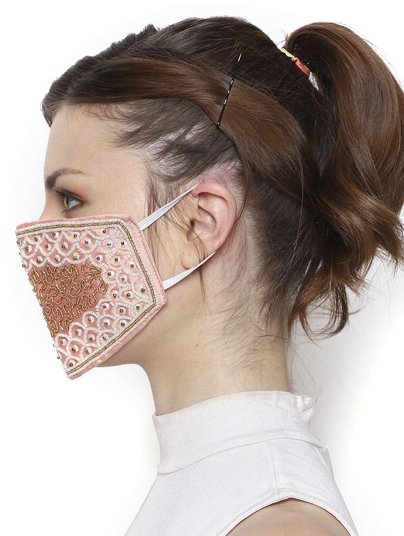 pink silk antipollution women mask - 18403016 -  Standard Image - 4