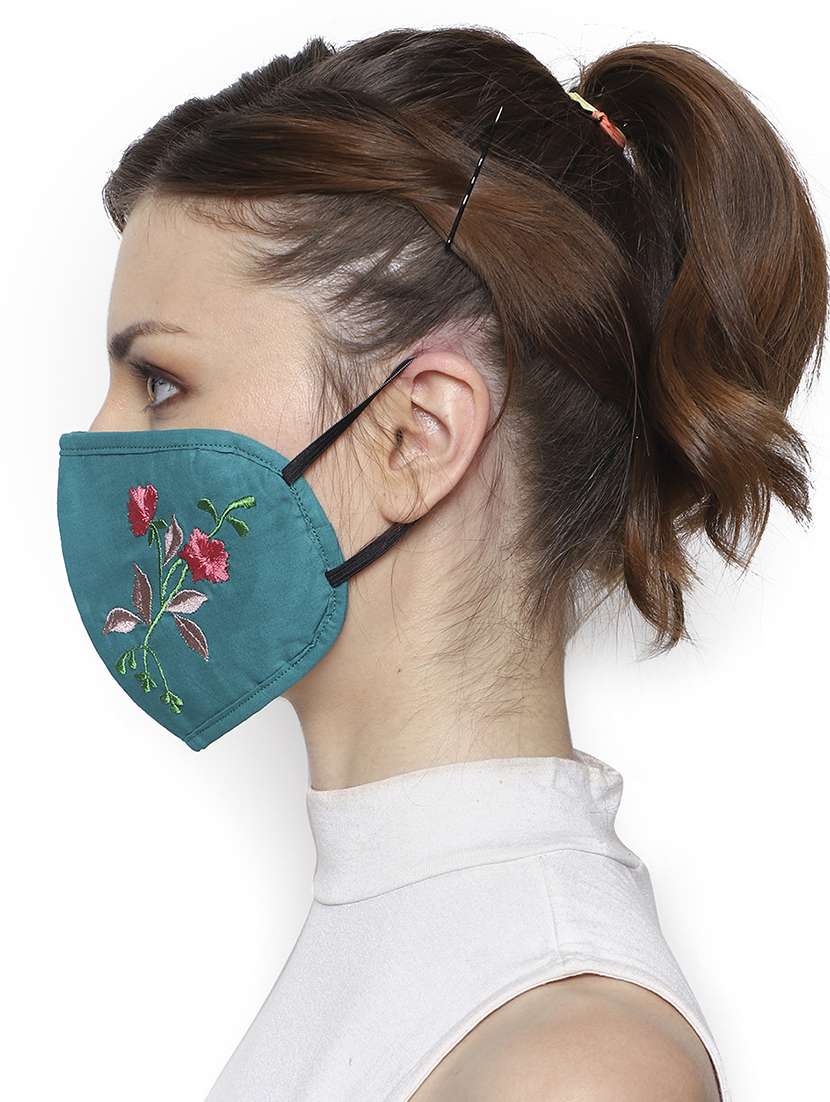 green cotton antipollution women mask - 18403018 -  Standard Image - 4