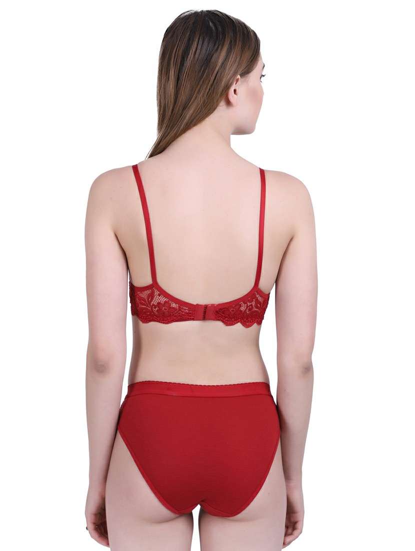 lace detailed regular bras and panty set - 18403413 -  Standard Image - 1