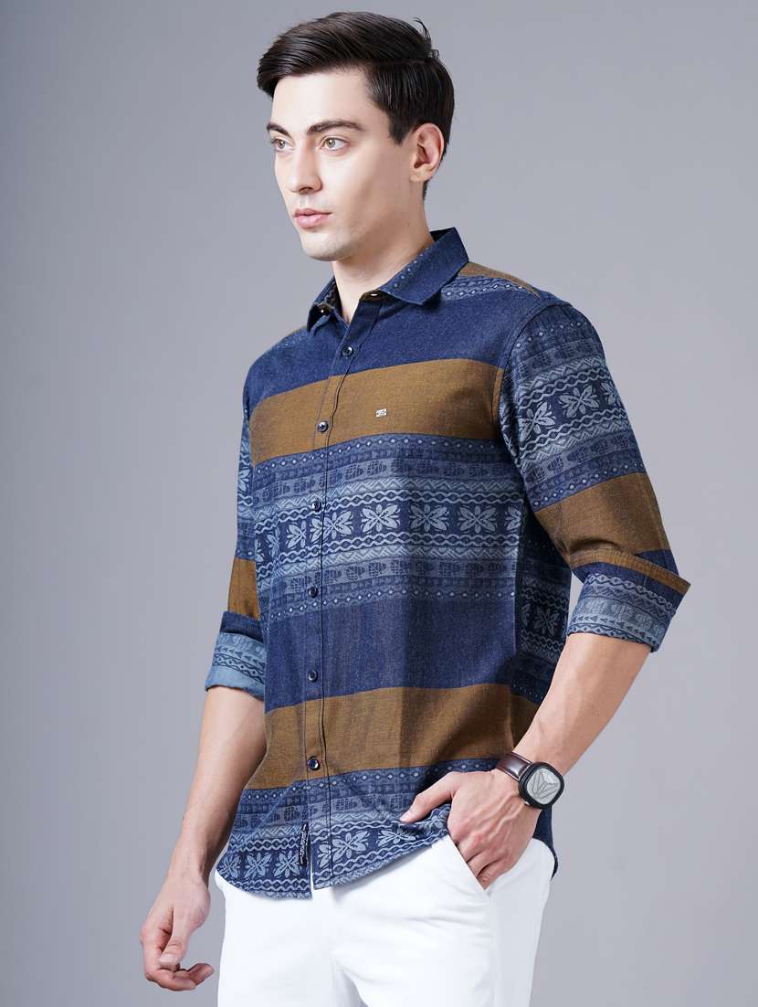 brown printed casual shirt - 18403753 -  Standard Image - 1