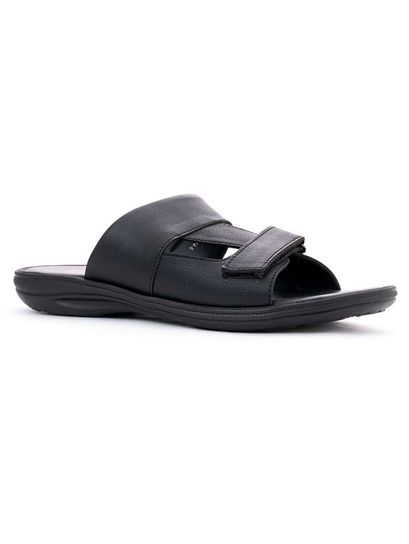 black suede slip on sandals
