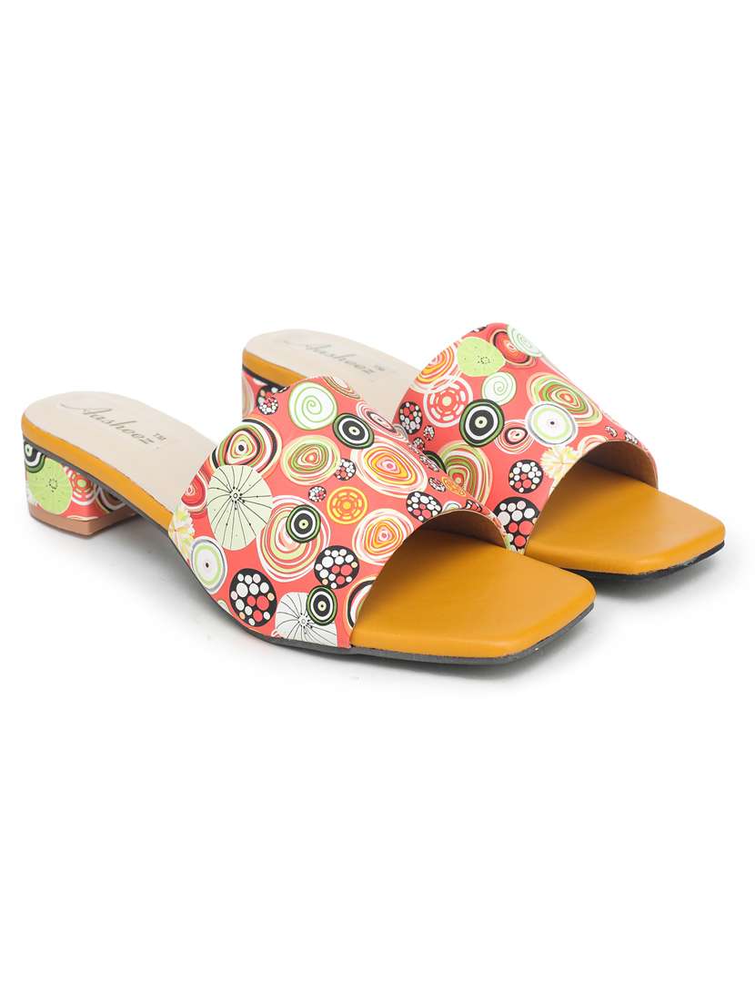 yellow synthetic slip on sandals - 18403902 - Standard Image - 1