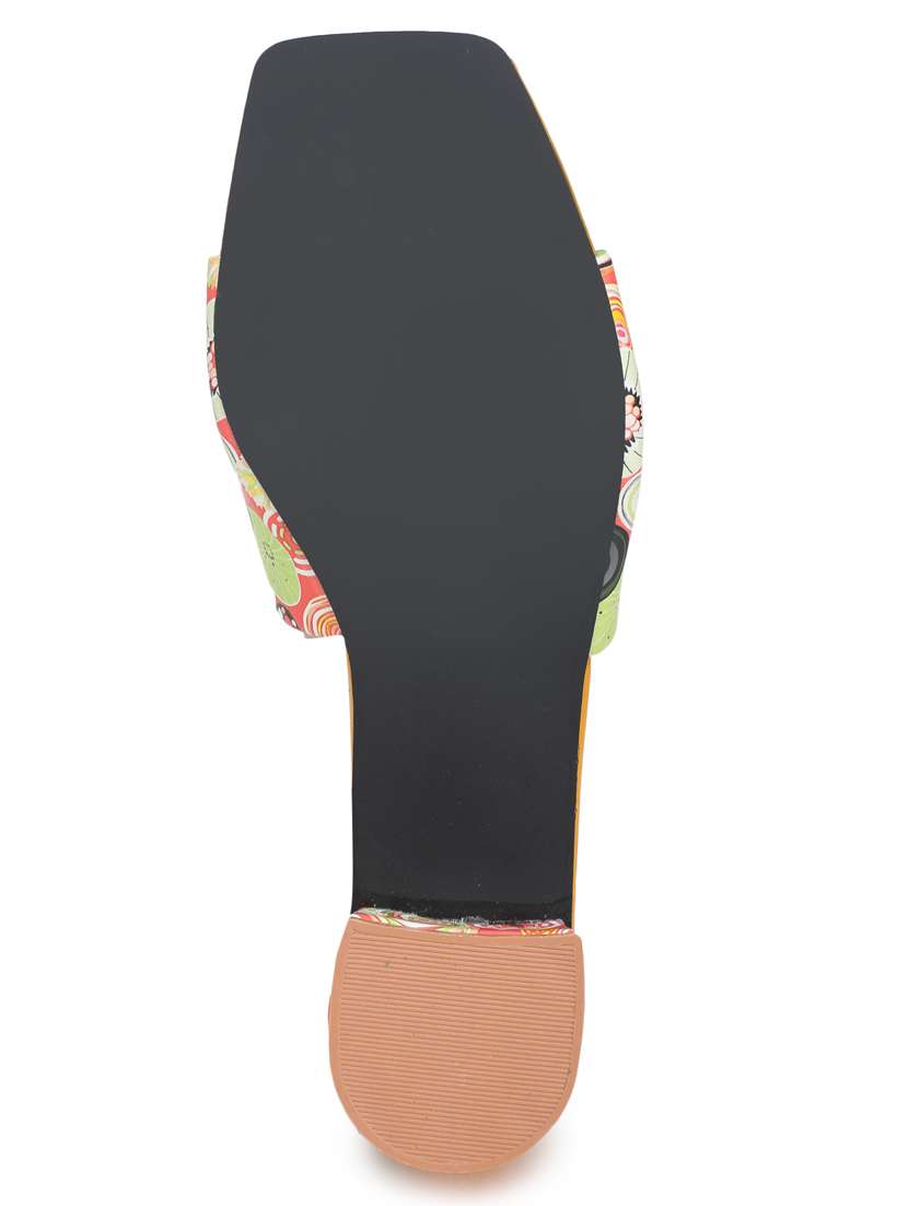 yellow synthetic slip on sandals - 18403902 - Standard Image - 4