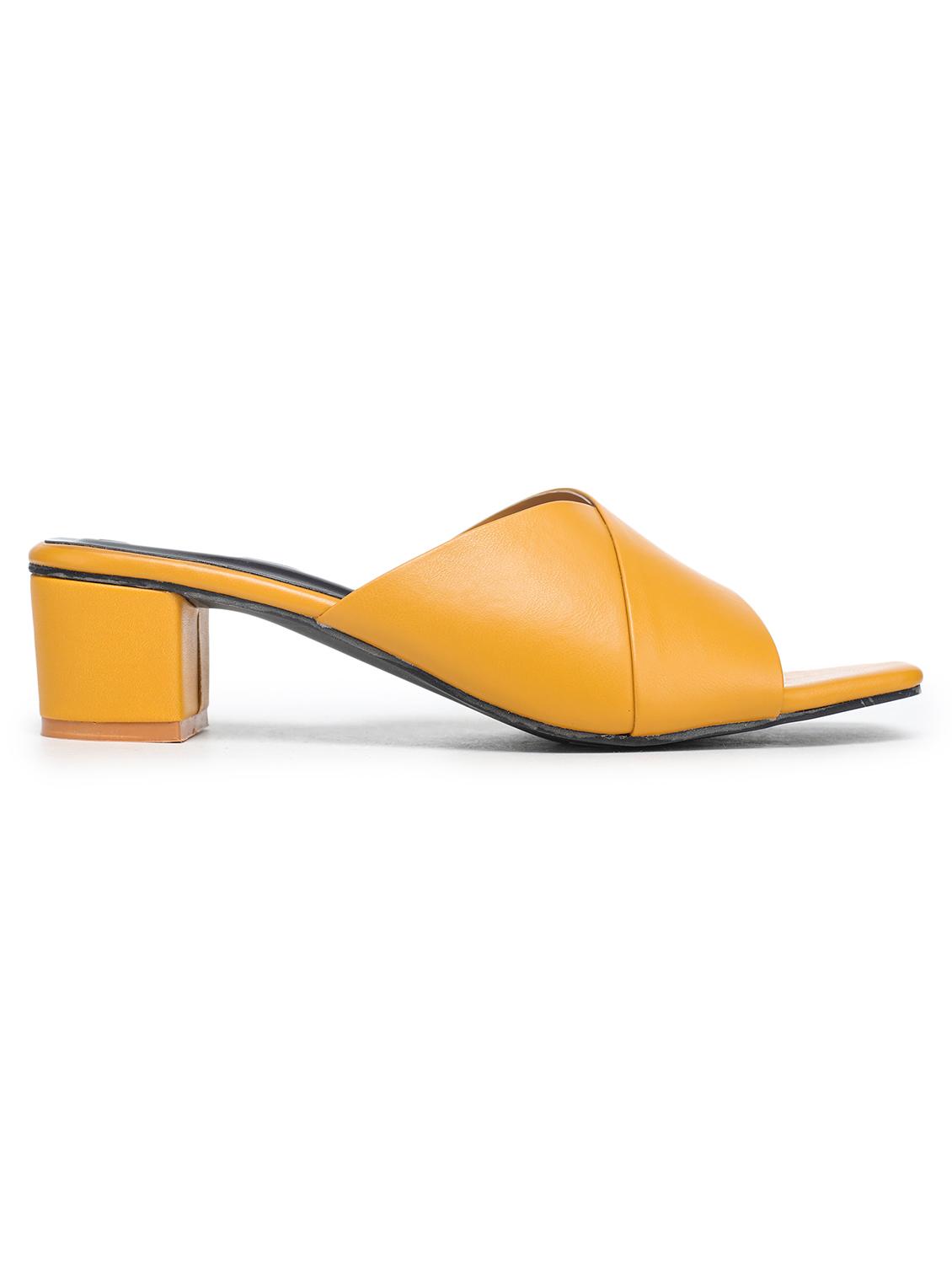 yellow synthetic slip on sandals - 18403906 - Standard Image - 1