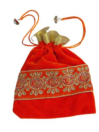 red embroidered potli - 18403942 - Standard Image - 1